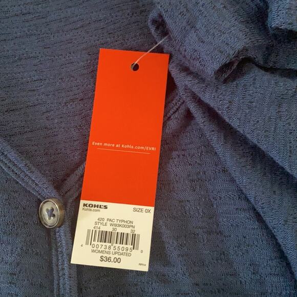 EVRI Pacific Typhoon Dolman Tie Front Top - Picture 5 of 10